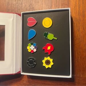 Colorful Enamel Pin Set Pokemon kanto badges